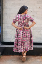 New Mangai Cotton Feeding MAXI Soft & Smooth Cotton | Invisible Vertical Feeding Zipper | Side Pockets | Back Adjustable Tie Rope |Casual & Maternity Wear (JFM)