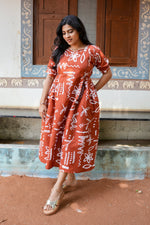 New Mangai Cotton Feeding MAXI Soft & Smooth Cotton | Invisible Vertical Feeding Zipper | Side Pockets | Back Adjustable Tie Rope |Casual & Maternity Wear (JFM)