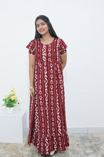 MANGAI Rayon Frock Nighties | Front Open Lengthy Zipper Comforts Feeding | Fancy Double Layered Sleeve's | Post & Pre Pregnancy's and Casual Wear | Side Pocket |Versatile Rayon Frock Night Gown's for Stylish Women's (RPW)