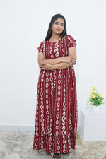 MANGAI Rayon Frock Nighties | Front Open Lengthy Zipper Comforts Feeding | Fancy Double Layered Sleeve's | Post & Pre Pregnancy's and Casual Wear | Side Pocket |Versatile Rayon Frock Night Gown's for Stylish Women's (RPW)