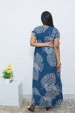 MANGAI Rayon Frock Nighties | Front Open Lengthy Zipper Comforts Feeding | Fancy Double Layered Sleeve's | Post & Pre Pregnancy's and Casual Wear | Side Pocket |Versatile Rayon Frock Night Gown's for Stylish Women's (RPW)
