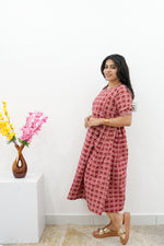 New Mangai Cotton Feeding MAXI Soft & Smooth Cotton | Invisible Vertical Feeding Zipper | Side Pockets | Back Adjustable Tie Rope |Casual & Maternity Wear (JFM)