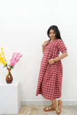 New Mangai Cotton Feeding MAXI Soft & Smooth Cotton | Invisible Vertical Feeding Zipper | Side Pockets | Back Adjustable Tie Rope |Casual & Maternity Wear (JFM)