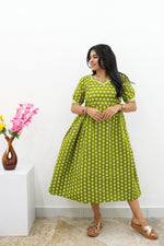 New Mangai Cotton Feeding MAXI Soft & Smooth Cotton | Invisible Vertical Feeding Zipper | Side Pockets | Back Adjustable Tie Rope |Casual & Maternity Wear (JFM)