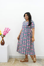 New Mangai Cotton Feeding MAXI Soft & Smooth Cotton | Invisible Vertical Feeding Zipper | Side Pockets | Back Adjustable Tie Rope |Casual & Maternity Wear (JFM)