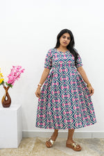 New Mangai Cotton Feeding MAXI Soft & Smooth Cotton | Invisible Vertical Feeding Zipper | Side Pockets | Back Adjustable Tie Rope |Casual & Maternity Wear (JFM)