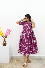 New Mangai Cotton Feeding MAXI Soft & Smooth Cotton | Invisible Vertical Feeding Zipper | Side Pockets | Back Adjustable Tie Rope |Casual & Maternity Wear (JFM)