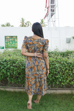 Rayon Colourful Foil Printing Gathering Frock Model Nighties | Side Pocket and Gathering Front Rope | Fancy Sleeve & Maxi Frock Nightwear for Stylish Women's (FGF)