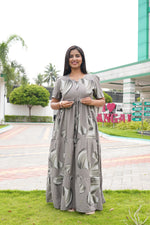 Stylish Arrivals Rayon Gathering Frock Model Night Gown's | Front Adjustable Gathering Style Rope | Puff Sleeve | Trending Collection's for Stylish Women's (FKG)