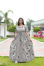 Stylish Arrivals Rayon Gathering Frock Model Night Gown's | Front Adjustable Gathering Style Rope | Puff Sleeve | Trending Collection's for Stylish Women's (FKG)