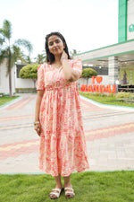 Rayon Colourful Foil Printing Gathering Frock Model Nighties | Side Pocket and Gathering Front Rope | Fancy Sleeve & Maxi Frock Nightwear for Stylish Women's (FGF)