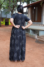 Mangai 3 Layer Flared Frock Model Nighties Soft and Smooth Premium Quality Rayon Material , Fancy Frilled Sleeve, Side Pocket , Back tie Rope , Stylish Collection's for Trendy Women's (MRK)