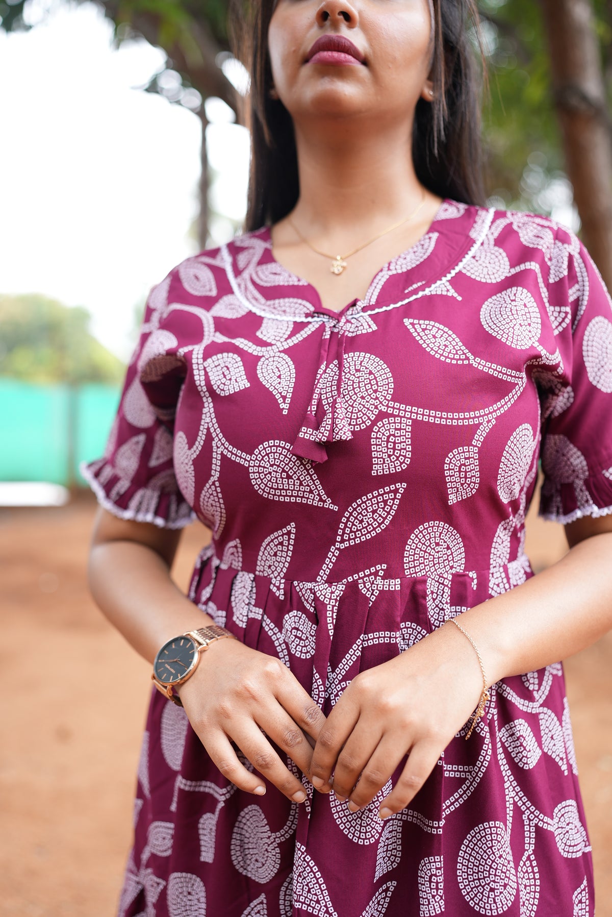 Mangai 3 Layer Flared Frock Model Nighties Soft and Smooth Premium Quality Rayon Material , Fancy Frilled Sleeve, Side Pocket , Back tie Rope , Stylish Collection's for Trendy Women's (MRK)