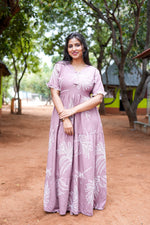 Mangai 3 Layer Flared Frock Model Nighties Soft and Smooth Premium Quality Rayon Material , Fancy Frilled Sleeve, Side Pocket , Back tie Rope , Stylish Collection's for Trendy Women's (MRK)