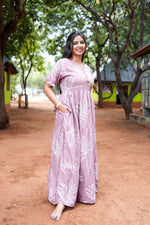 Mangai 3 Layer Flared Frock Model Nighties Soft and Smooth Premium Quality Rayon Material , Fancy Frilled Sleeve, Side Pocket , Back tie Rope , Stylish Collection's for Trendy Women's (MRK)