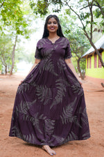 Mangai 3 Layer Flared Frock Model Nighties Soft and Smooth Premium Quality Rayon Material , Fancy Frilled Sleeve, Side Pocket , Back tie Rope , Stylish Collection's for Trendy Women's (MRK)