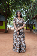 Mangai 3 Layer Flared Frock Model Nighties Soft and Smooth Premium Quality Rayon Material , Fancy Frilled Sleeve, Side Pocket , Back tie Rope , Stylish Collection's for Trendy Women's (MRK)