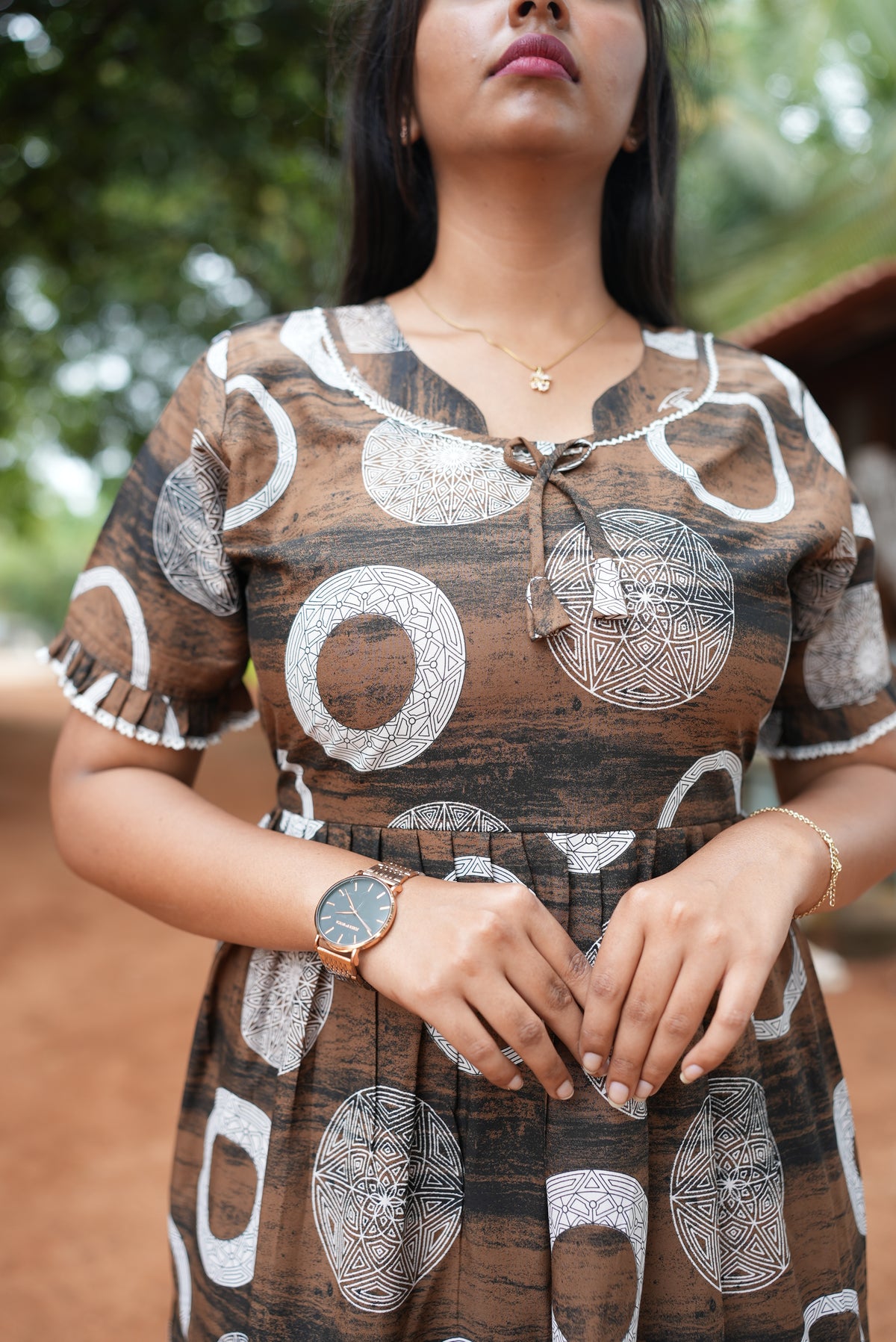 Mangai 3 Layer Flared Frock Model Nighties Soft and Smooth Premium Quality Rayon Material , Fancy Frilled Sleeve, Side Pocket , Back tie Rope , Stylish Collection's for Trendy Women's (MRK)