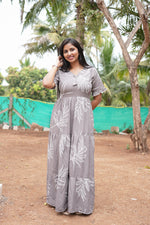 Mangai 3 Layer Flared Frock Model Nighties Soft and Smooth Premium Quality Rayon Material , Fancy Frilled Sleeve, Side Pocket , Back tie Rope , Stylish Collection's for Trendy Women's (MRK)