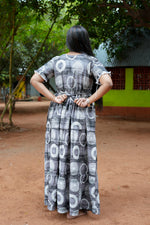 Mangai 3 Layer Flared Frock Model Nighties Soft and Smooth Premium Quality Rayon Material , Fancy Frilled Sleeve, Side Pocket , Back tie Rope , Stylish Collection's for Trendy Women's (MRK)