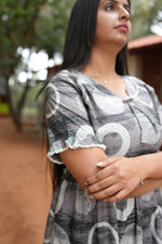 Mangai 3 Layer Flared Frock Model Nighties Soft and Smooth Premium Quality Rayon Material , Fancy Frilled Sleeve, Side Pocket , Back tie Rope , Stylish Collection's for Trendy Women's (MRK)