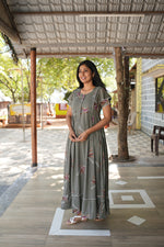 MANGAI Rayon Frock Nighties | Front Open Lengthy Zipper Comforts Feeding | Fancy Double Layered Sleeve's | Post & Pre Pregnancy's and Casual Wear | Side Pocket |Versatile Rayon Frock Night Gown's for Stylish Women's (RFF)