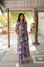 MANGAI Rayon Frock Nighties | Front Open Lengthy Zipper Comforts Feeding | Fancy Double Layered Sleeve's | Post & Pre Pregnancy's and Casual Wear | Side Pocket |Versatile Rayon Frock Night Gown's for Stylish Women's (RFF)