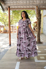 MANGAI Rayon Frock Nighties | Front Open Lengthy Zipper Comforts Feeding | Fancy Double Layered Sleeve's | Post & Pre Pregnancy's and Casual Wear | Side Pocket |Versatile Rayon Frock Night Gown's for Stylish Women's (RFF)