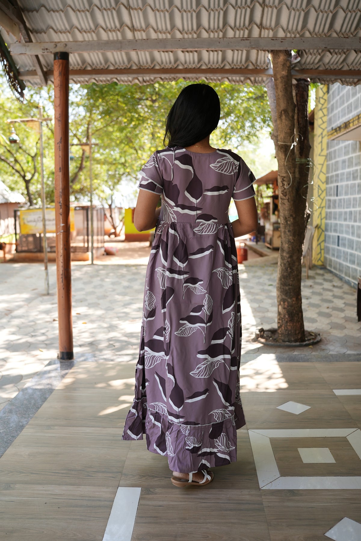 MANGAI Rayon Frock Nighties | Front Open Lengthy Zipper Comforts Feeding | Fancy Double Layered Sleeve's | Post & Pre Pregnancy's and Casual Wear | Side Pocket |Versatile Rayon Frock Night Gown's for Stylish Women's (RFF)