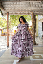 MANGAI Rayon Frock Nighties | Front Open Lengthy Zipper Comforts Feeding | Fancy Double Layered Sleeve's | Post & Pre Pregnancy's and Casual Wear | Side Pocket |Versatile Rayon Frock Night Gown's for Stylish Women's (RFF)