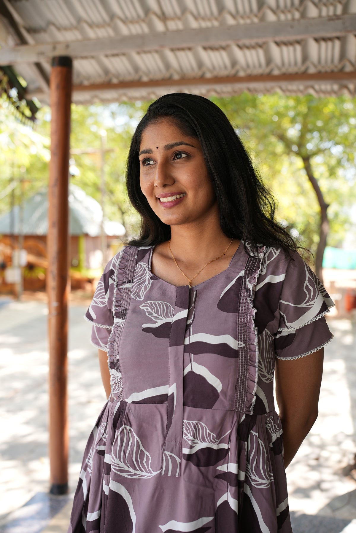 MANGAI Rayon Frock Nighties | Front Open Lengthy Zipper Comforts Feeding | Fancy Double Layered Sleeve's | Post & Pre Pregnancy's and Casual Wear | Side Pocket |Versatile Rayon Frock Night Gown's for Stylish Women's (RFF)