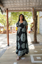 MANGAI Rayon Frock Nighties | Front Open Lengthy Zipper Comforts Feeding | Fancy Double Layered Sleeve's | Post & Pre Pregnancy's and Casual Wear | Side Pocket |Versatile Rayon Frock Night Gown's for Stylish Women's (RFF)