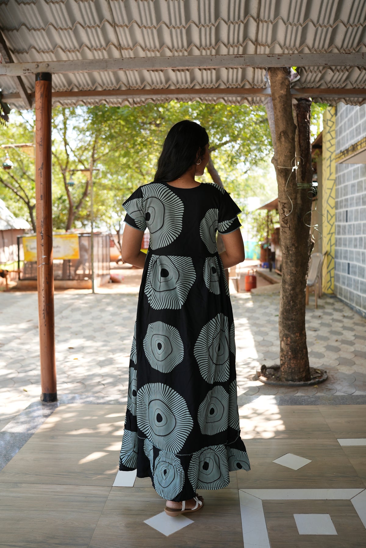 MANGAI Rayon Frock Nighties | Front Open Lengthy Zipper Comforts Feeding | Fancy Double Layered Sleeve's | Post & Pre Pregnancy's and Casual Wear | Side Pocket |Versatile Rayon Frock Night Gown's for Stylish Women's (RFF)