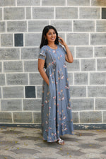 MANGAI Rayon Frock Nighties | Front Open Lengthy Zipper Comforts Feeding | Fancy Double Layered Sleeve's | Post & Pre Pregnancy's and Casual Wear | Side Pocket |Versatile Rayon Frock Night Gown's for Stylish Women's (RFF)