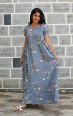 MANGAI Rayon Frock Nighties | Front Open Lengthy Zipper Comforts Feeding | Fancy Double Layered Sleeve's | Post & Pre Pregnancy's and Casual Wear | Side Pocket |Versatile Rayon Frock Night Gown's for Stylish Women's (RFF)