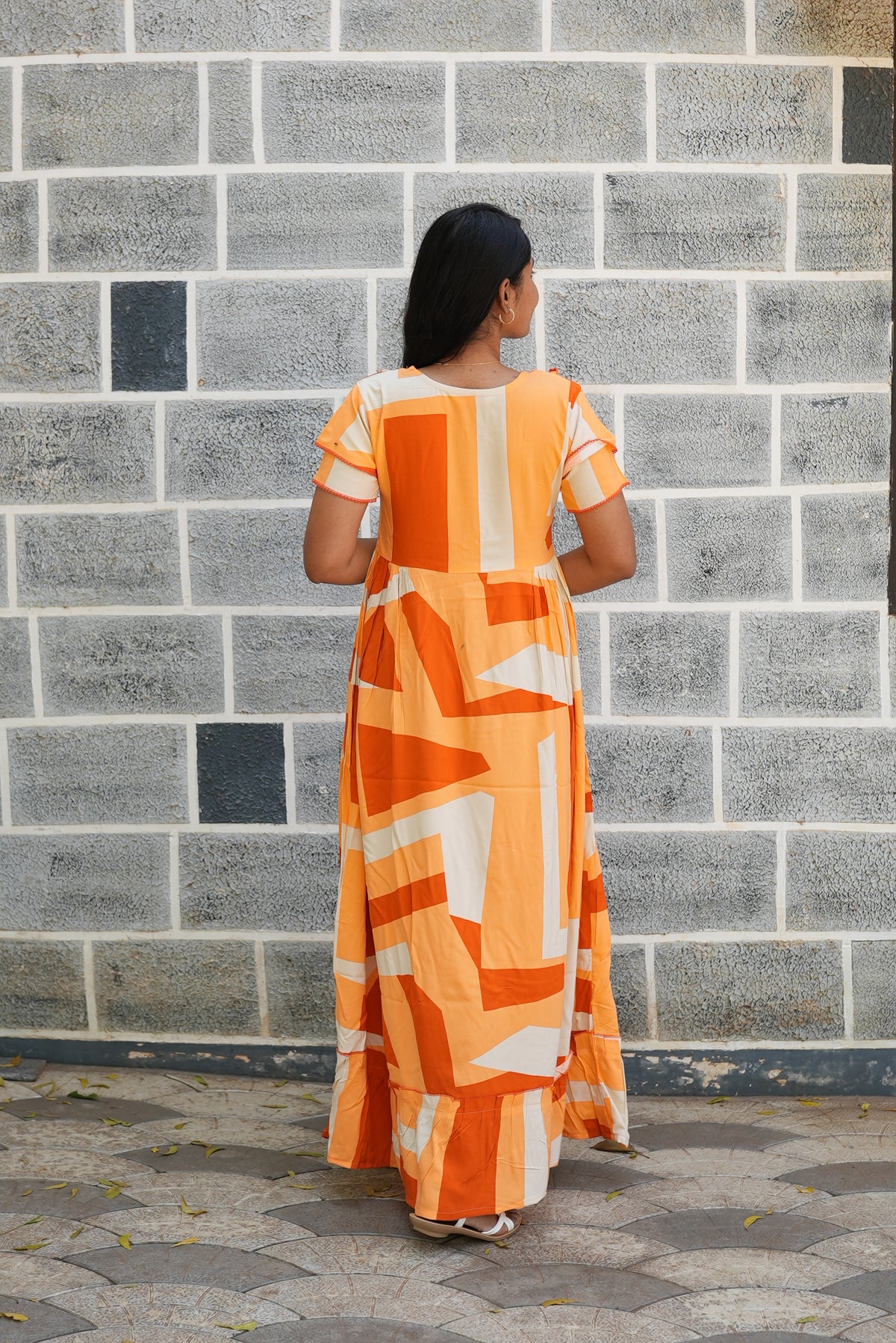 MANGAI Rayon Frock Nighties | Front Open Lengthy Zipper Comforts Feeding | Fancy Double Layered Sleeve's | Post & Pre Pregnancy's and Casual Wear | Side Pocket |Versatile Rayon Frock Night Gown's for Stylish Women's (RFF)