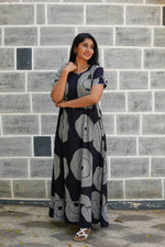 MANGAI Rayon Frock Nighties | Front Open Lengthy Zipper Comforts Feeding | Fancy Double Layered Sleeve's | Post & Pre Pregnancy's and Casual Wear | Side Pocket |Versatile Rayon Frock Night Gown's for Stylish Women's (RFF)