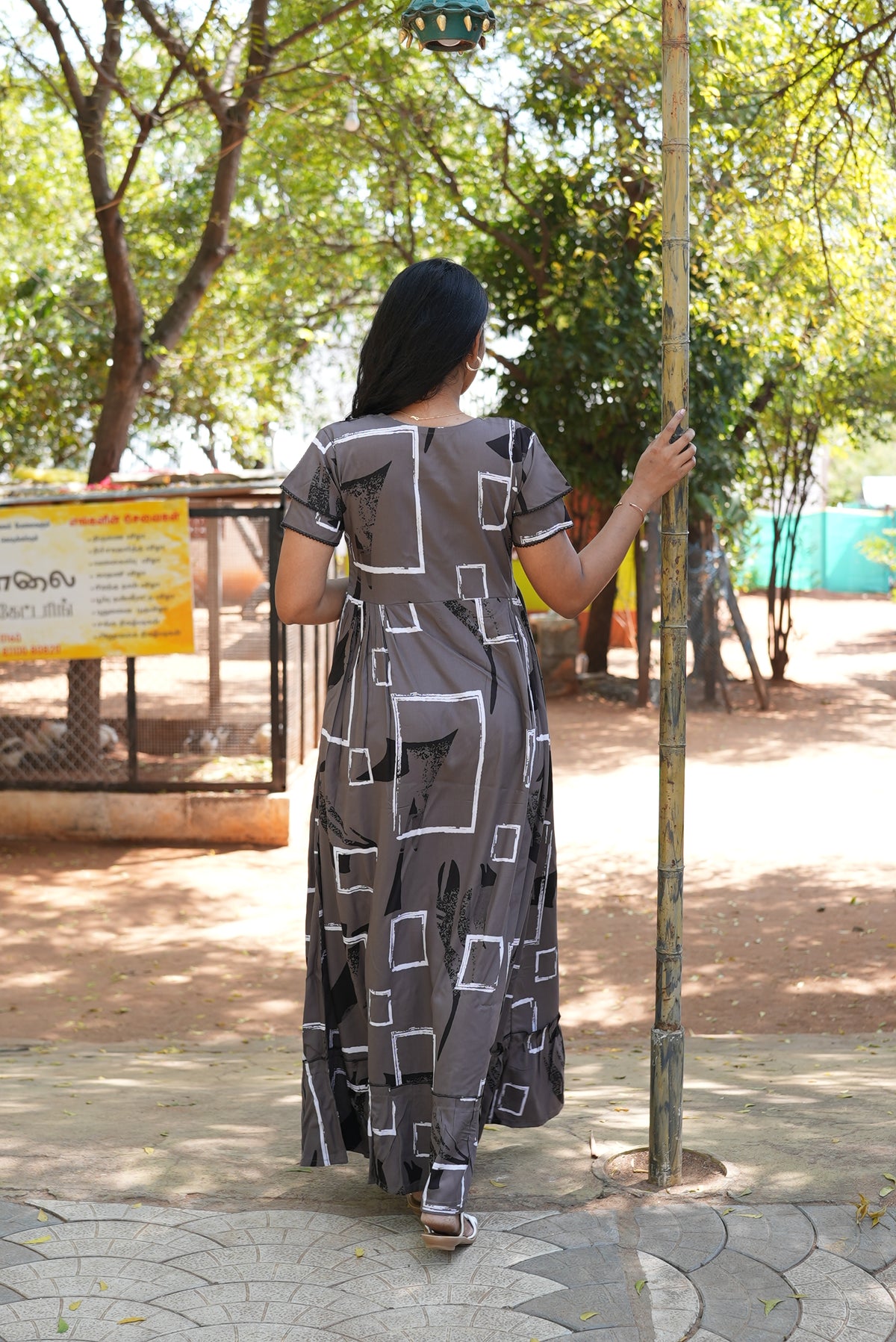 MANGAI Rayon Frock Nighties | Front Open Lengthy Zipper Comforts Feeding | Fancy Double Layered Sleeve's | Post & Pre Pregnancy's and Casual Wear | Side Pocket |Versatile Rayon Frock Night Gown's for Stylish Women's (RFF)