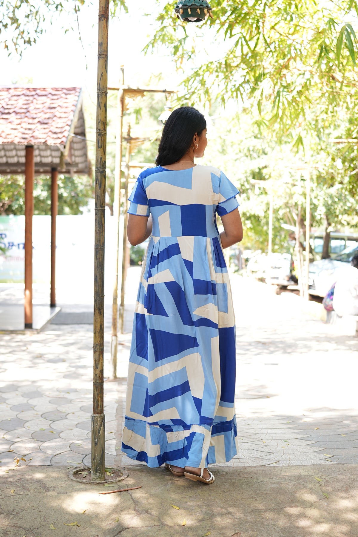 MANGAI Rayon Frock Nighties | Front Open Lengthy Zipper Comforts Feeding | Fancy Double Layered Sleeve's | Post & Pre Pregnancy's and Casual Wear | Side Pocket |Versatile Rayon Frock Night Gown's for Stylish Women's (RFF)