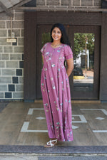 MANGAI Rayon Frock Nighties | Front Open Lengthy Zipper Comforts Feeding | Fancy Double Layered Sleeve's | Post & Pre Pregnancy's and Casual Wear | Side Pocket |Versatile Rayon Frock Night Gown's for Stylish Women's (RFF)