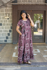 MANGAI Rayon Frock Nighties | Front Open Lengthy Zipper Comforts Feeding | Fancy Double Layered Sleeve's | Post & Pre Pregnancy's and Casual Wear | Side Pocket |Versatile Rayon Frock Night Gown's for Stylish Women's (RFF)