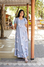 MANGAI Rayon Frock Nighties | Front Open Lengthy Zipper Comforts Feeding | Fancy Double Layered Sleeve's | Post & Pre Pregnancy's and Casual Wear | Side Pocket |Versatile Rayon Frock Night Gown's for Stylish Women's (RFF)