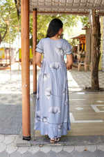 MANGAI Rayon Frock Nighties | Front Open Lengthy Zipper Comforts Feeding | Fancy Double Layered Sleeve's | Post & Pre Pregnancy's and Casual Wear | Side Pocket |Versatile Rayon Frock Night Gown's for Stylish Women's (RFF)