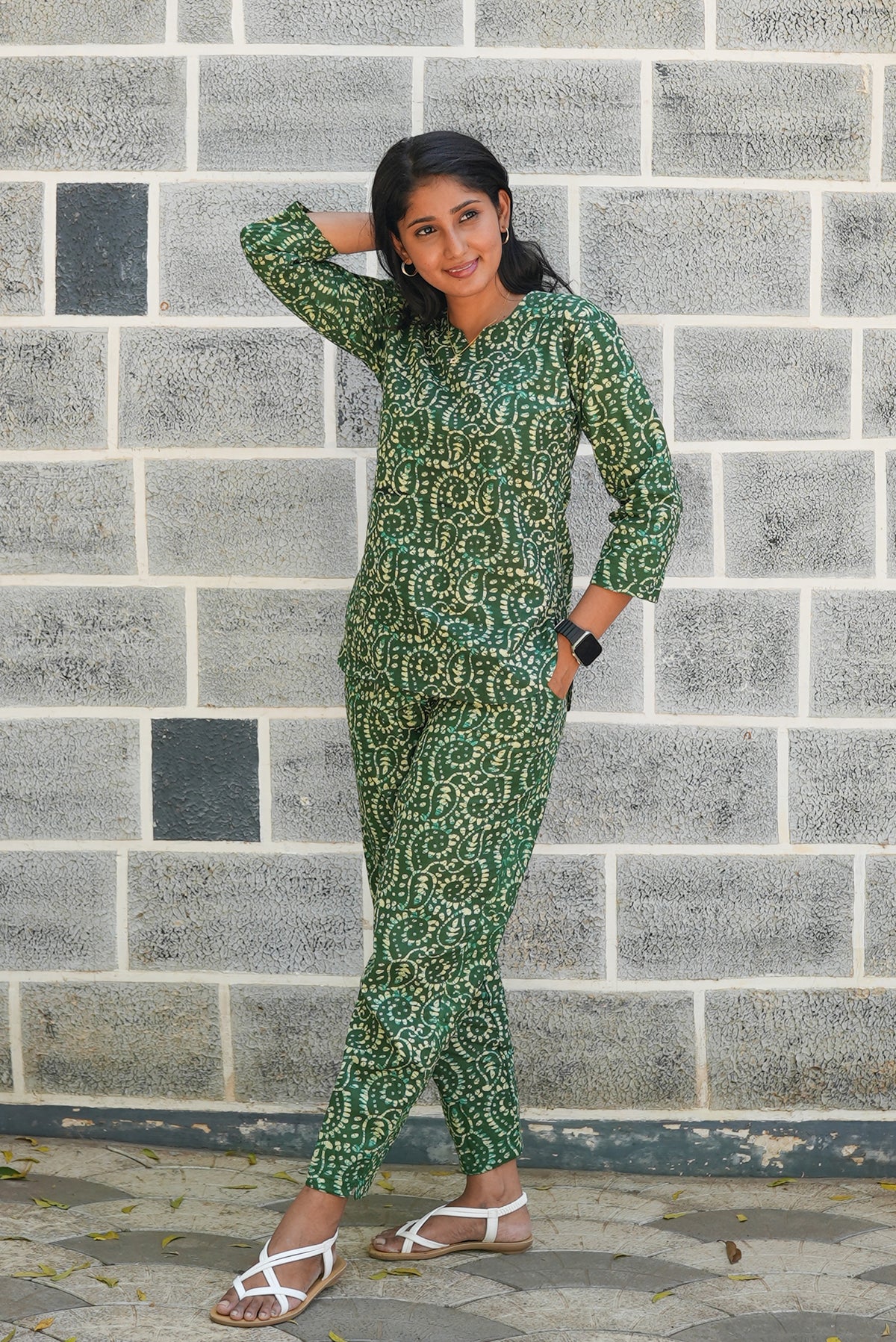 MANGAI Premium Cotton Printed Night Suits | Stylish Print's All Over | Top & Bottom Set | 3/4 Sleeve | Trendy Night Suits for Stylish Women's (TPS-3/4)