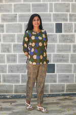 MANGAI Premium Cotton Printed Night Suits | Stylish Print's All Over | Top & Bottom Set | 3/4 Sleeve | Trendy Night Suits for Stylish Women's (TPS-3/4)