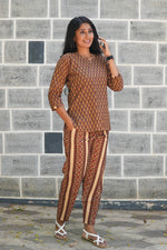 MANGAI Premium Cotton Printed Night Suits | Stylish Print's All Over | Top & Bottom Set | 3/4 Sleeve | Trendy Night Suits for Stylish Women's (TPS-3/4)