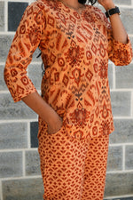 MANGAI Premium Cotton Printed Night Suits | Stylish Print's All Over | Top & Bottom Set | 3/4 Sleeve | Trendy Night Suits for Stylish Women's (TPS-3/4)