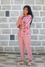 MANGAI Premium Cotton Printed Night Suits | Stylish Print's All Over | Top & Bottom Set | 3/4 Sleeve | Trendy Night Suits for Stylish Women's (TPS-3/4)