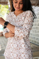 MANGAI Premium Cotton Printed Night Suits | Stylish Print's All Over | Top & Bottom Set | 3/4 Sleeve | Trendy Night Suits for Stylish Women's (TPS-3/4)