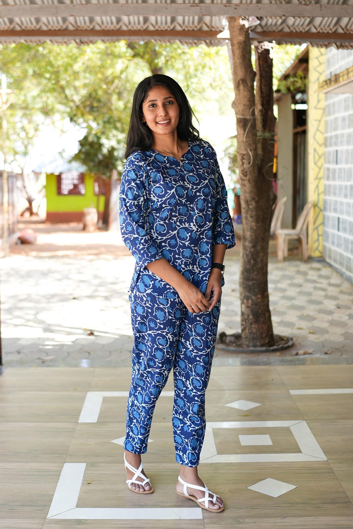 MANGAI Premium Cotton Printed Night Suits | Stylish Print's All Over | Top & Bottom Set | 3/4 Sleeve | Trendy Night Suits for Stylish Women's (TPS-3/4)